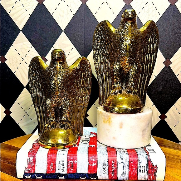 Vintage USA Solid Brass Bookends Soaring Eagle – Pair – 6+ lbs - Picture 16 of 16